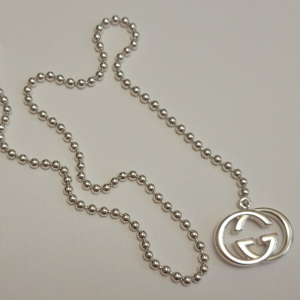 GUCCI Sterling Silver Britt Double G Toggle Necklace - Picture 5 of 13